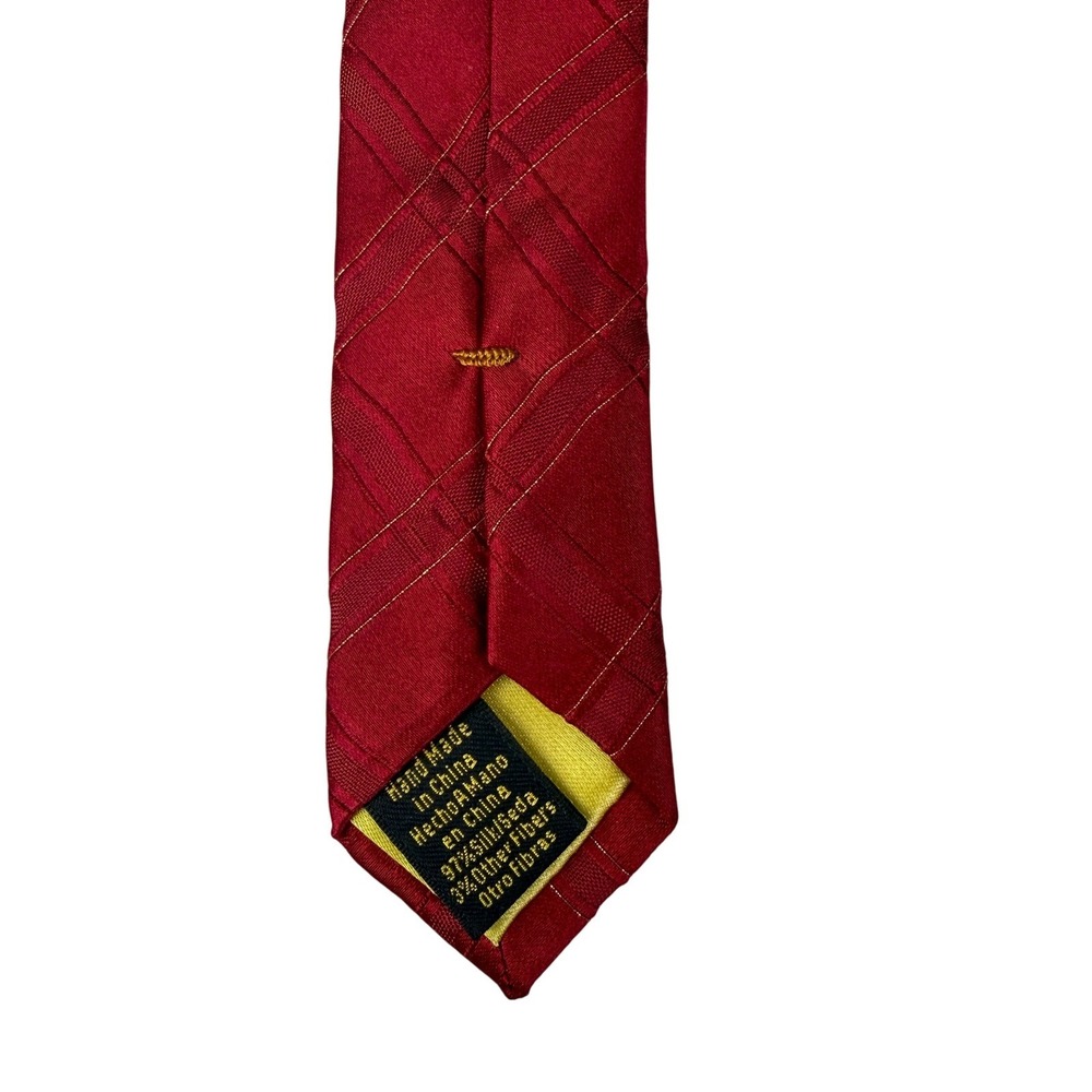 Donald J. Trump Signature Collection Mens Red Plaid Silk Necktie Business 60" - Picture 4 of 10